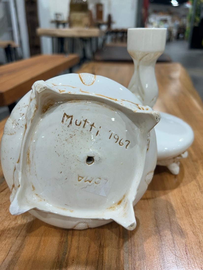 Pair of Vintage Mutti Ceramic Dolphin Candlestick Holders, 1962 - 4