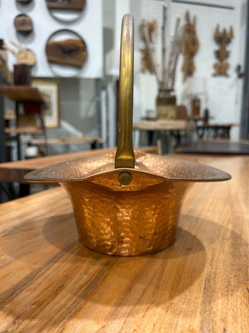 Hammered Copper and Brass Handled Bucket - 2