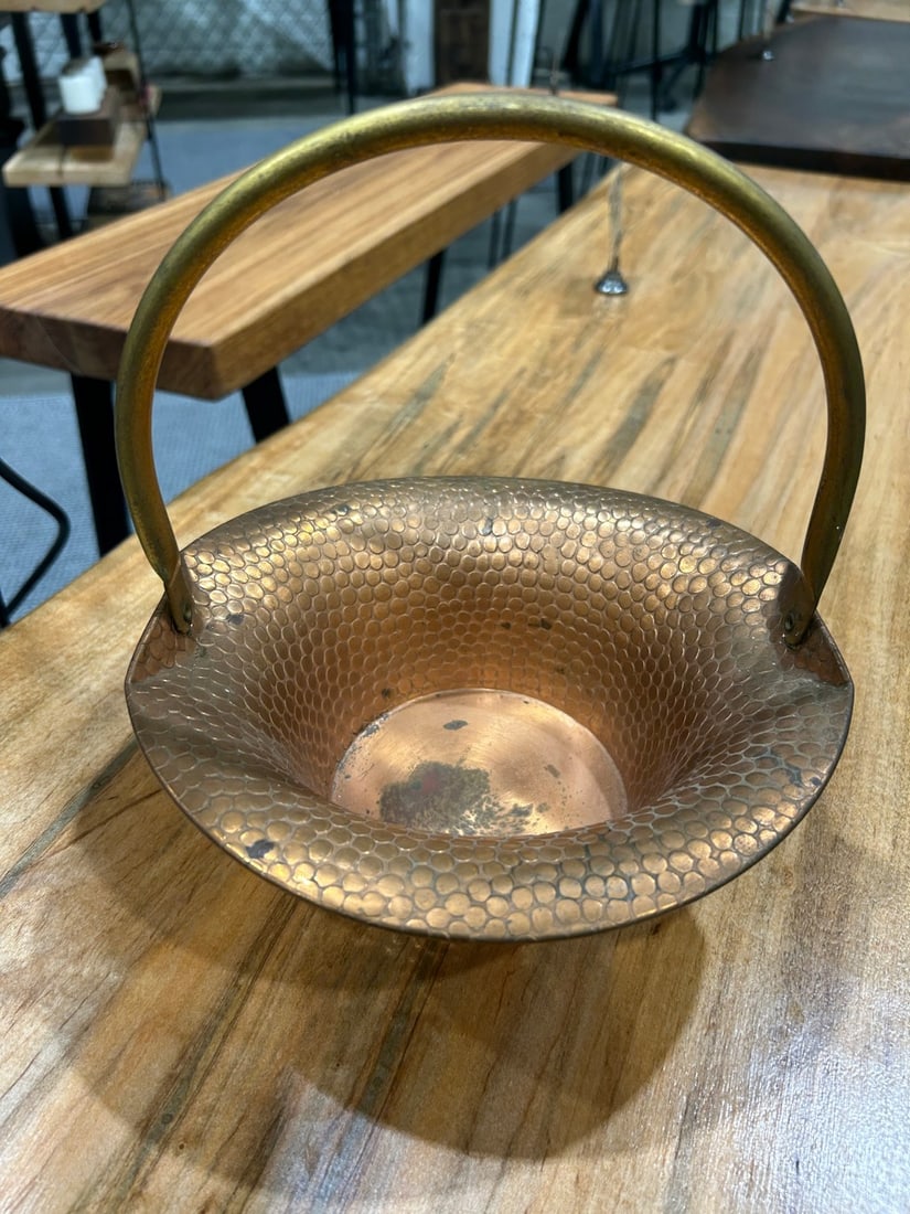 Hammered Copper and Brass Handled Bucket - 3