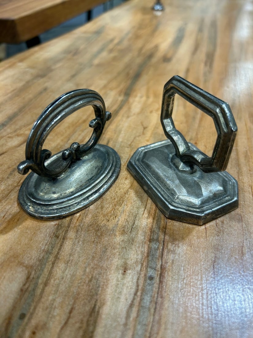 Set of Two Silver-Tone Metal Drop Pulls - 2