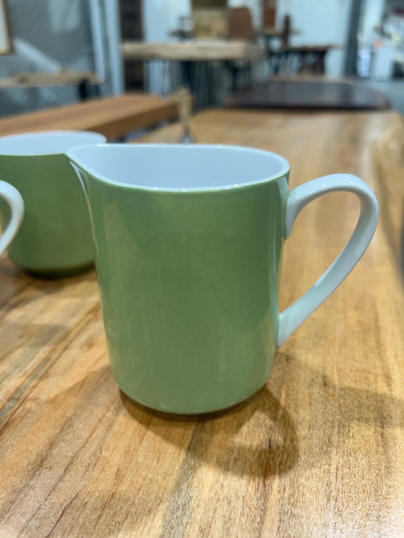 Set of Three Mikasa â€œFocus Shapeâ€? Sage Green Mugs with Creamer/Pitche - 2