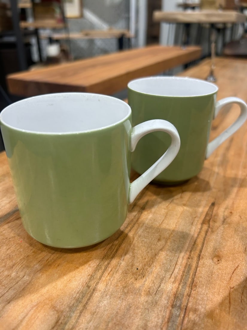 Set of Three Mikasa â€œFocus Shapeâ€? Sage Green Mugs with Creamer/Pitche - 3