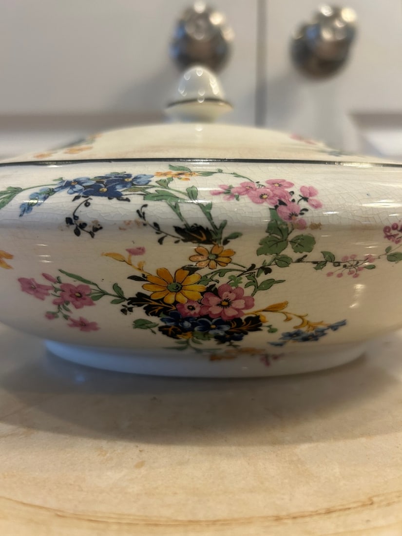 Vintage Hopewell China Floral Tureen with Lid - 2