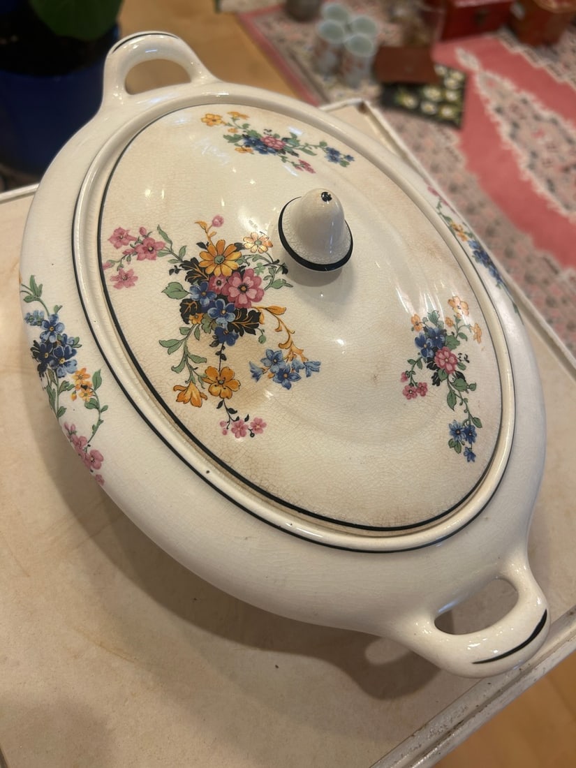 Vintage Hopewell China Floral Tureen with Lid - 4