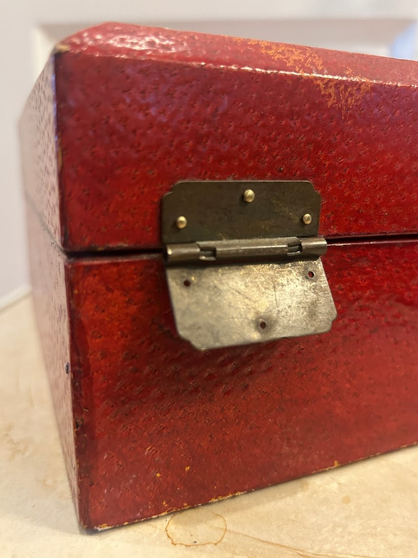 Vintage Asian Lacquered Wooden Box with Calligraphy - 5