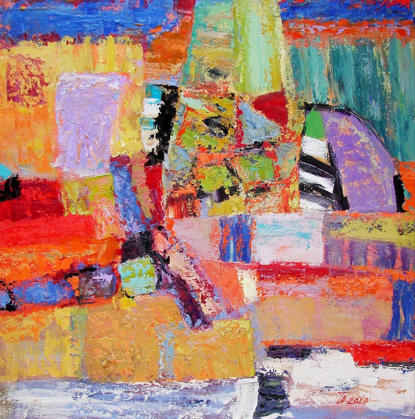 Oil painting Hot August Tatyana Shulyak: Title: Oil painting Hot August Tatyana Shulyak Description: 7SHUL Painter: Tatyana Shulyak Size: 60x60 cm/23.62x23.62 inches Components: oil, canvas Original painting CONDITION: excellent ARTIST: Taty