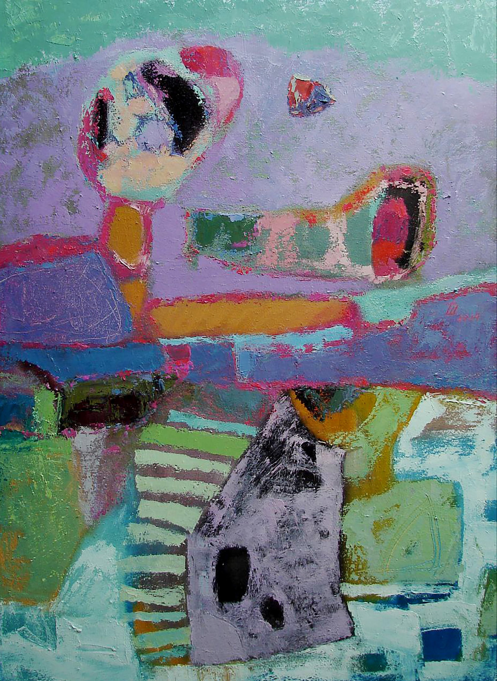 Oil painting Stairs up Tatyana Shulyak: Title: Oil painting Stairs up Tatyana Shulyak Description: 47SHUL Painter: Tatyana Shulyak Size: 75x55 cm/29.52x21.65 inches Components: oil, canvas Original painting CONDITION: excellent ARTIST: Taty