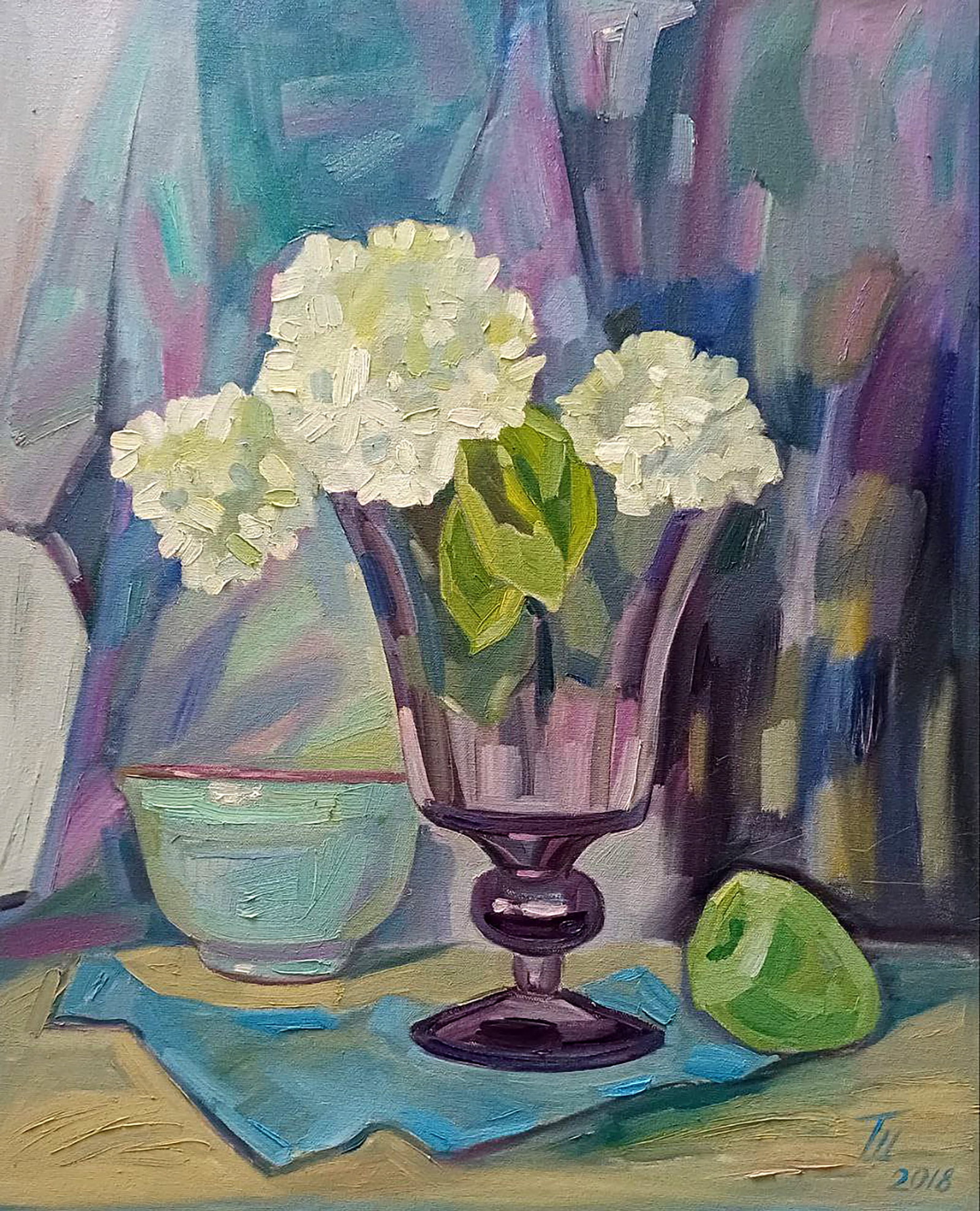 Oil painting Hydrangea Tatyana Shulyak: Title: Oil painting Hydrangea Tatyana Shulyak Description: 58SHUL Painter: Tatyana Shulyak Size: 60x50 cm/23.62x19.68 inches Components: oil, canvas Original painting CONDITION: excellent ARTIST: