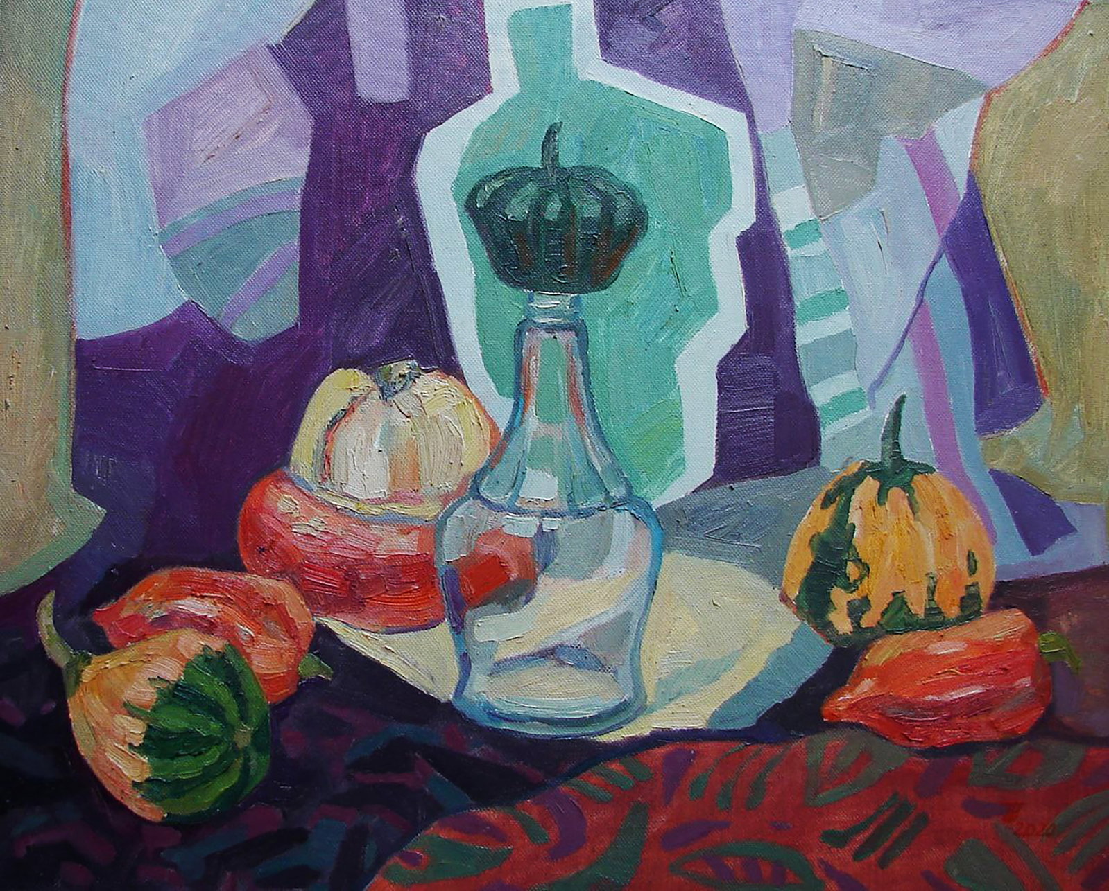 Oil painting Still life with watermelons and peppers Tatyana Shulyak: Title: Oil painting Still life with watermelons and peppers Tatyana Shulyak Description: 62SHUL Painter: Tatyana Shulyak Size: 50x62 cm/19.68x24.40 inches Components: oil, canvas Original painting CON