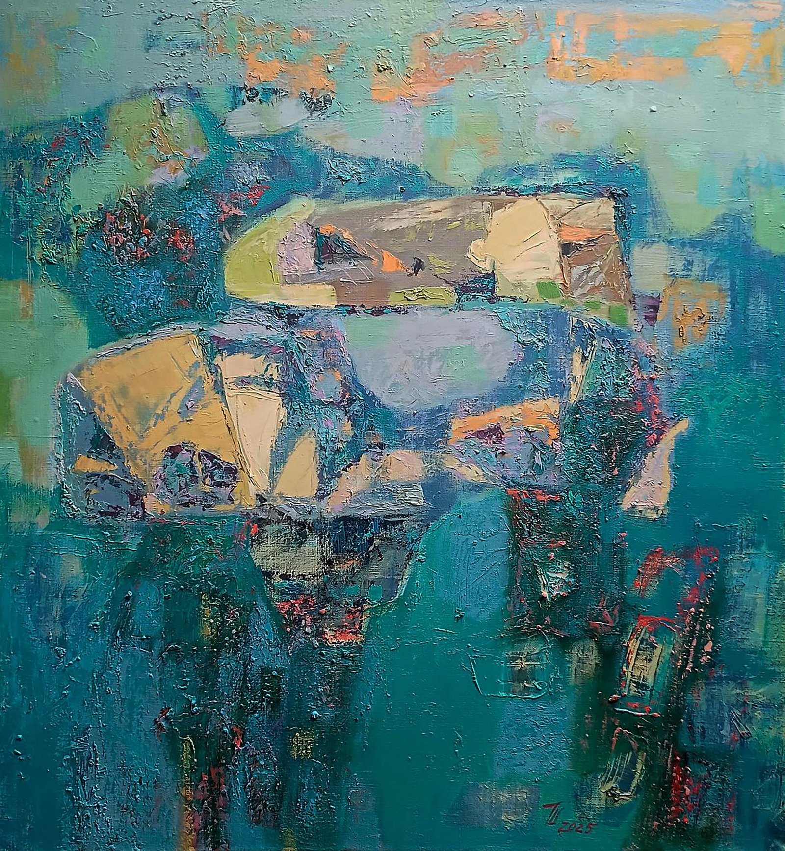 Oil painting Island of Freedom Tatyana Shulyak: Title: Oil painting Island of Freedom Tatyana Shulyak Description: 77SHUL Painter: Tatyana Shulyak Size: 75x70 cm/29.52x27.55 inches Components: oil, canvas Original painting CONDITION: excellent ARTI