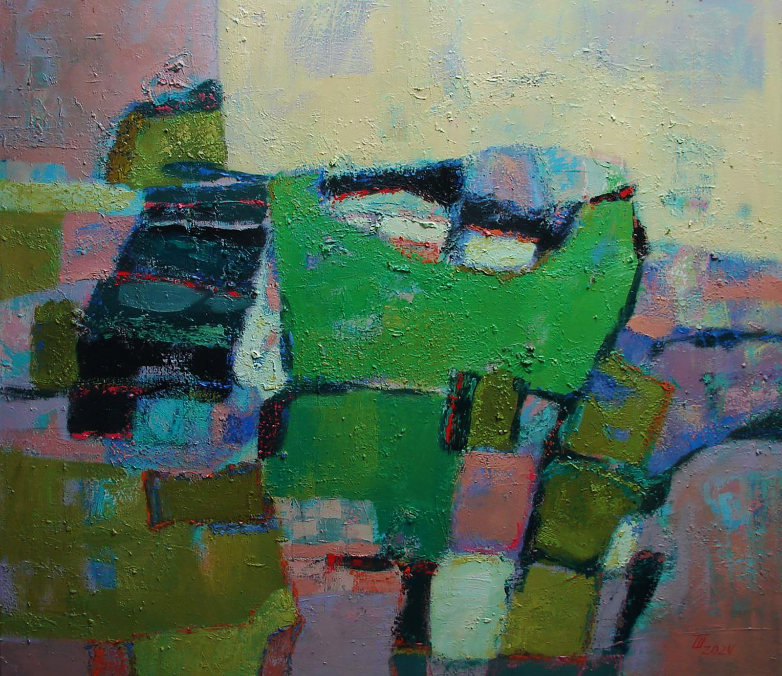 Oil painting Village in the mountains Tatyana Shulyak: Title: Oil painting Village in the mountains Tatyana Shulyak Description: 81SHUL Painter: Tatyana Shulyak Size: 70x80 cm/27.55x31.49 inches Components: oil, canvas Original painting CONDITION: