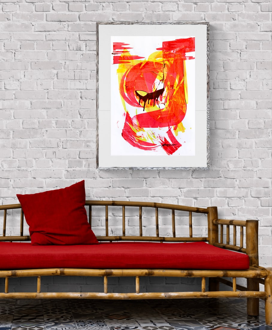 Acrylic painting Red lines of delight Anatoliy Menkiv - 2
