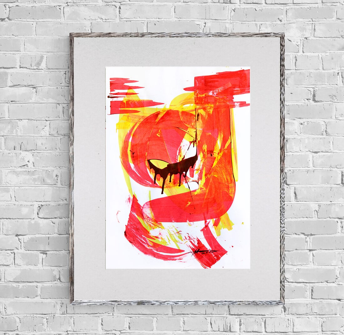 Acrylic painting Red lines of delight Anatoliy Menkiv - 3