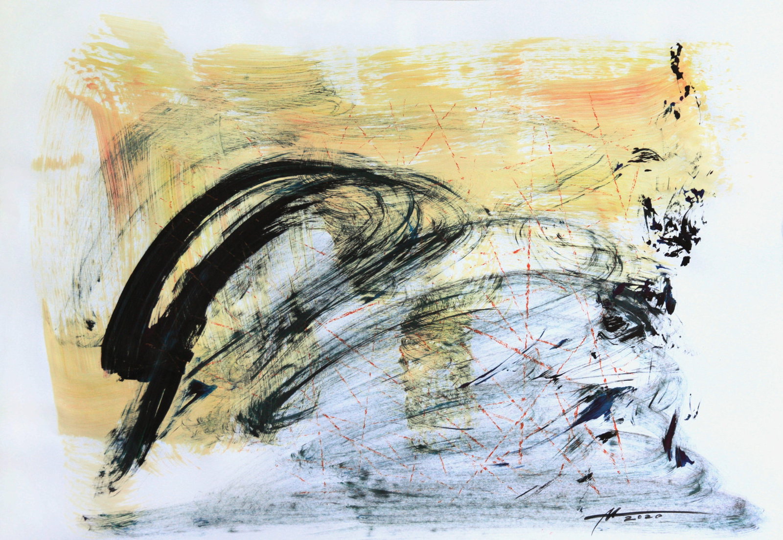Acrylic painting Binding web of energy Anatoliy Menkiv: Title: Acrylic painting Binding web of energy Anatoliy Menkiv Description: 108MENK Painter: Anatoliy Menkiv Size: 84x60 cm/33.07x23.62 inches Components: acrylic, paper Original painting - Metaphysics