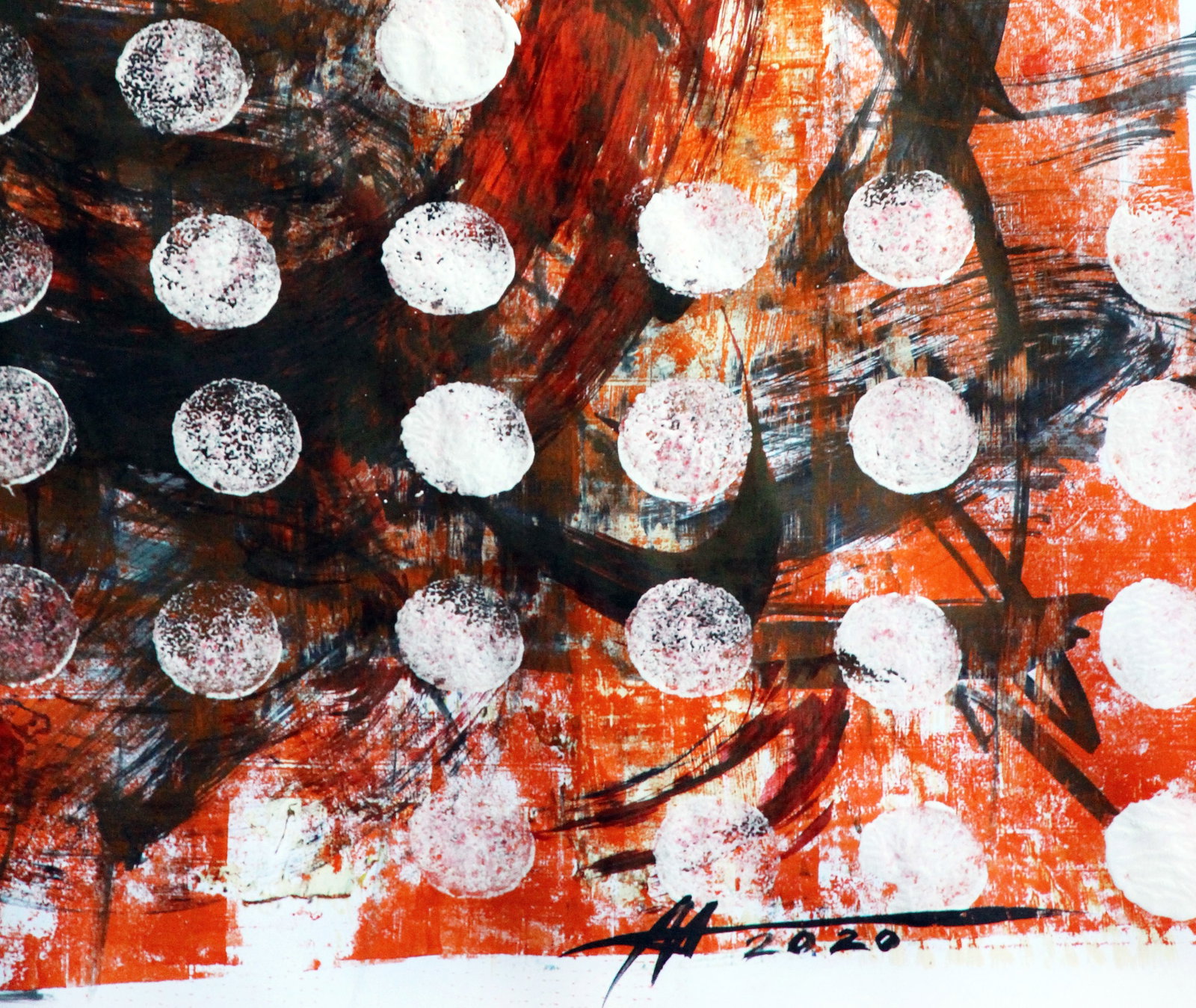 Acrylic painting Interactions of energy Anatoliy Menkiv - 2