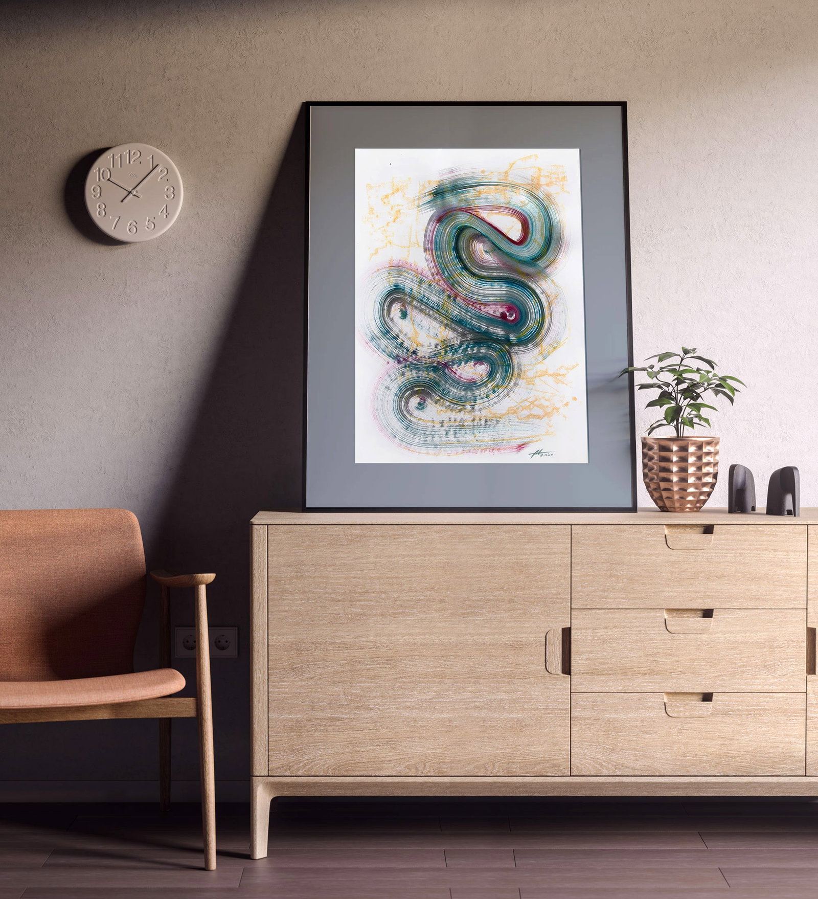 Acrylic painting Snake energy Anatoliy Menkiv - 2