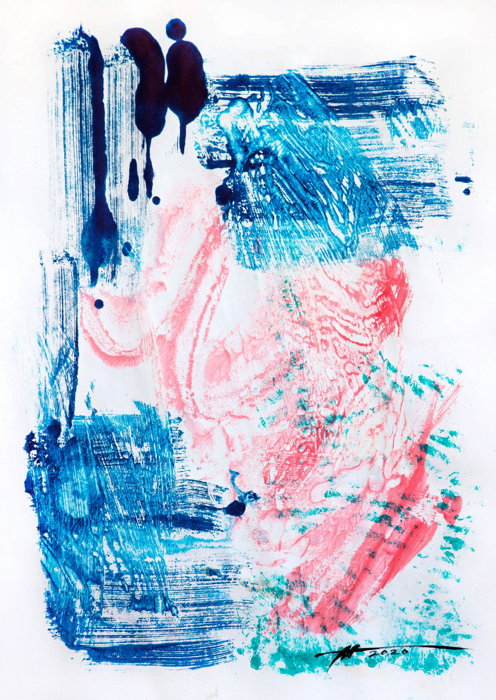 Acrylic painting Cold and hot at the same time Anatoliy Menkiv: Title: Acrylic painting Cold and hot at the same time Anatoliy Menkiv Description: 116MENK Painter: Anatoliy Menkiv Size: 58x80 cm/22.83x31.49 inches Components: acrylic, paper Original painting -