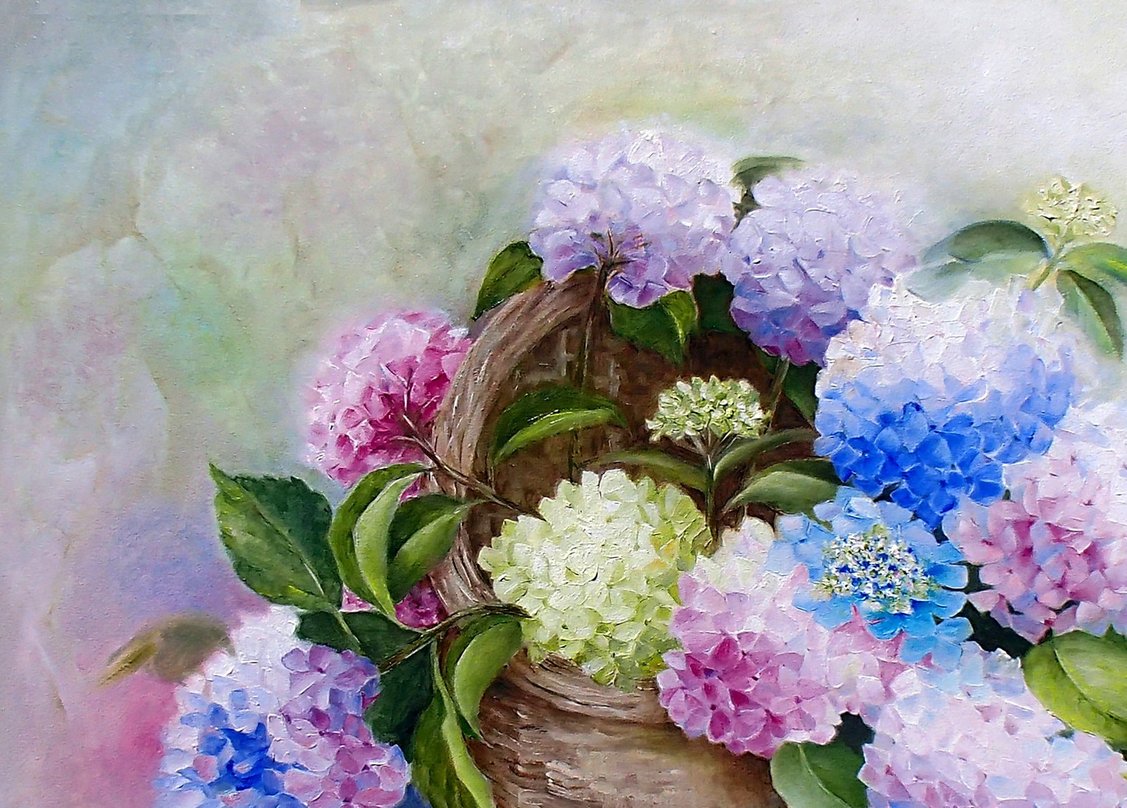 Oil painting Fresh hydrangeas Halyna Babak - 2