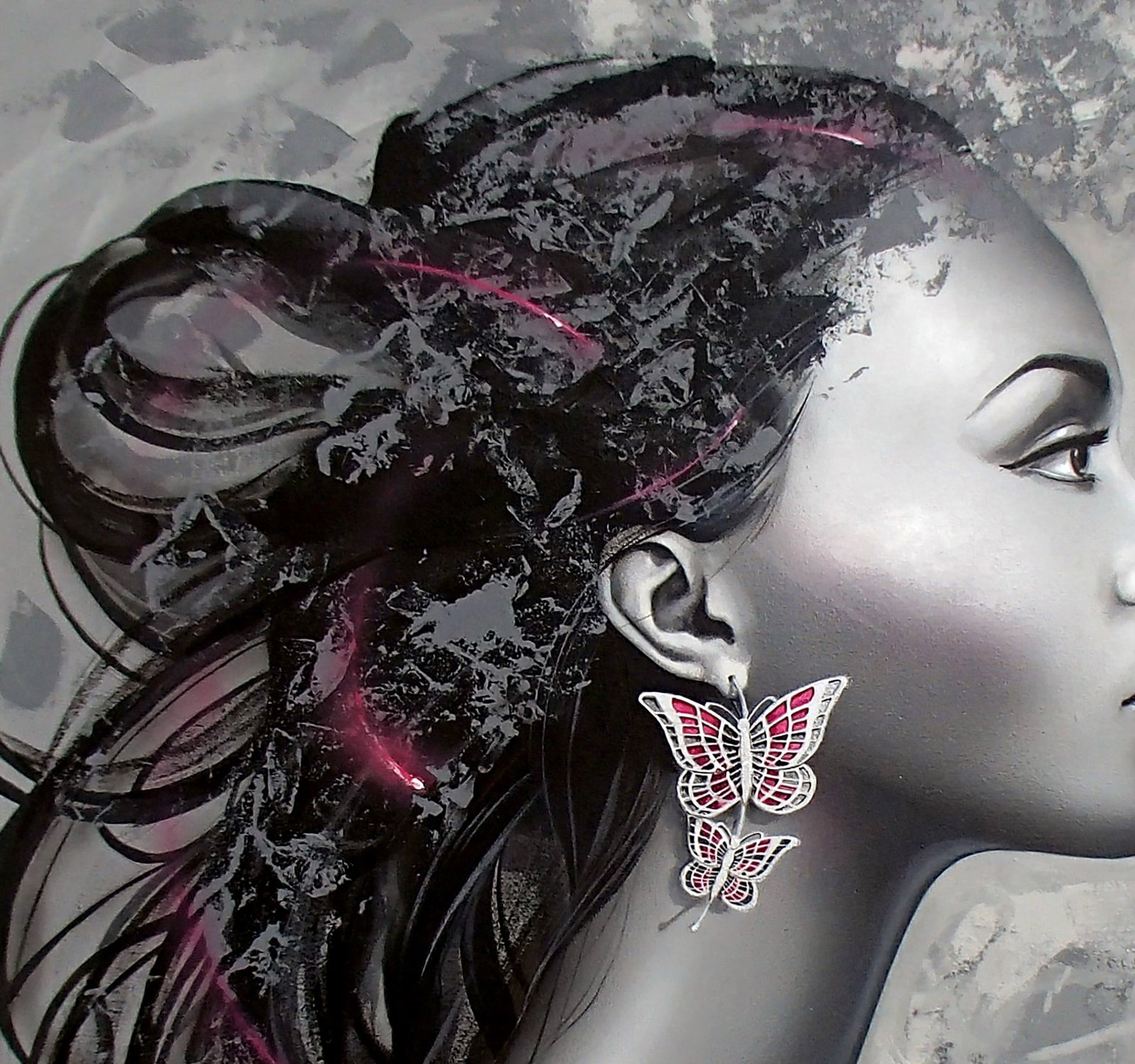 Acrylic painting Young lady Victor Babak - 2