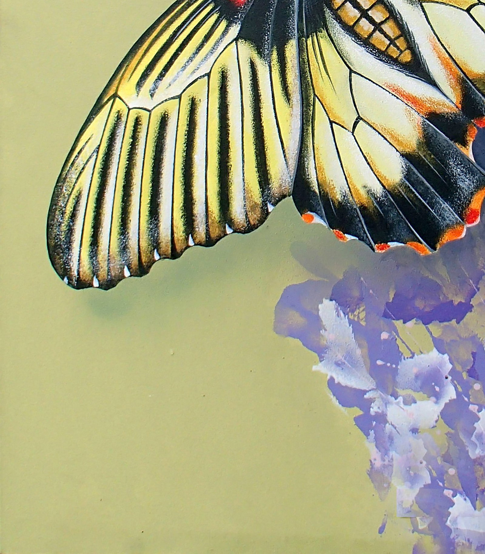 Acrylic painting Flight of a yellow butterfly Victor Babak - 4