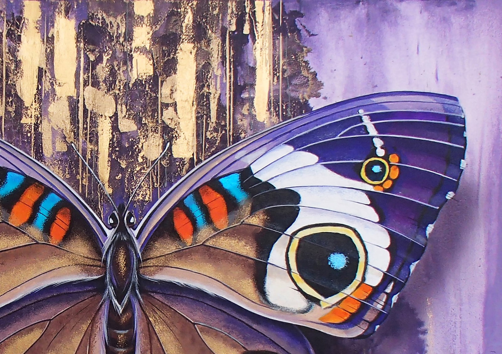 Acrylic painting Mysterious butterfly Victor Babak - 3