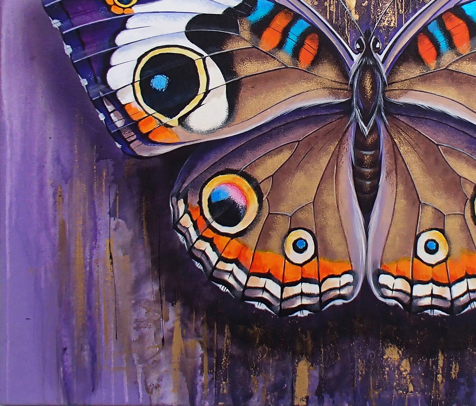 Acrylic painting Mysterious butterfly Victor Babak - 4