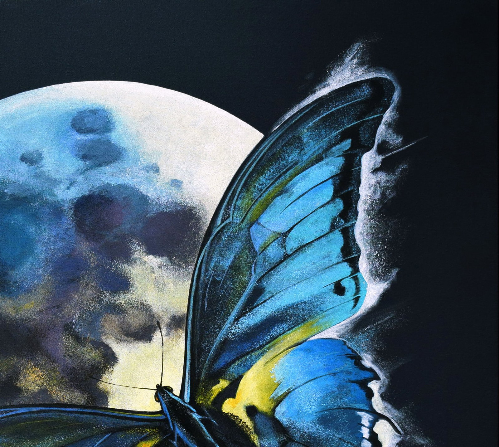 Acrylic painting Moonlight butterfly Victor Babak - 3