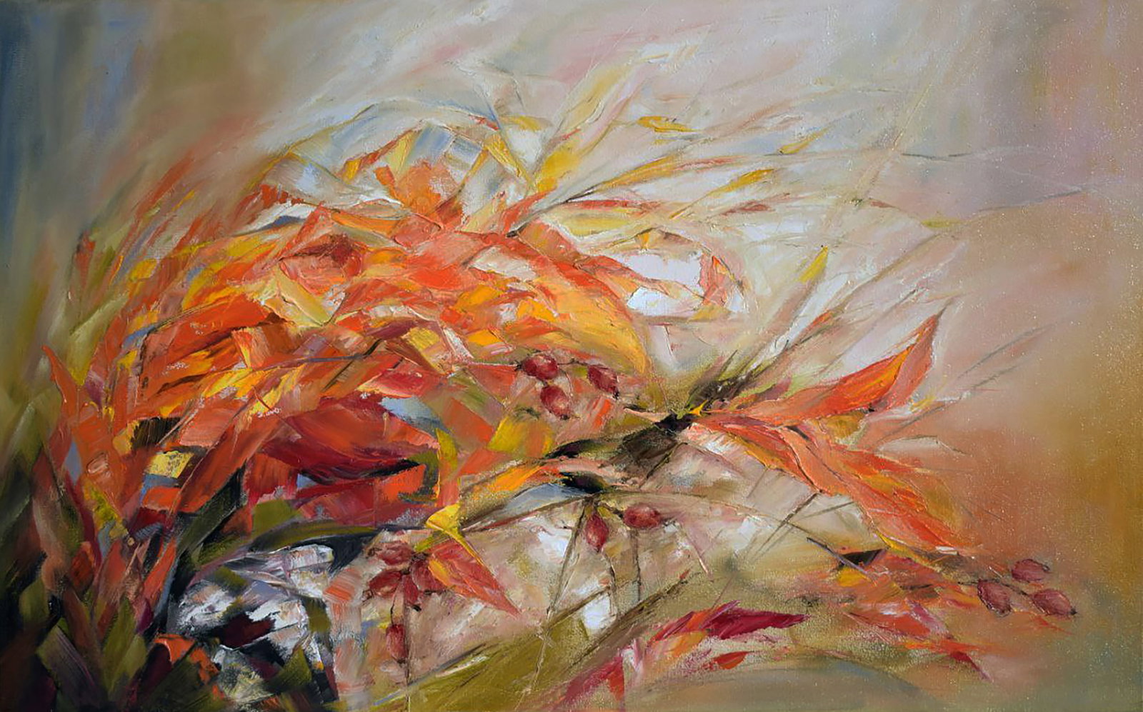 Oil painting Autumn fantasy Halyna Babak: Title: Oil painting Autumn fantasy Halyna Babak Description: 46BAB Painter: Halyna Babak Size: 50x80 cm/19.68x31.49 inches Components: oil, canvas Original painting CONDITION: excellent ARTIST: Reserv