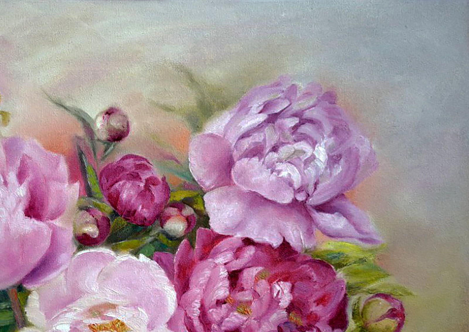 Oil painting Bouquet of peony Halyna Babak - 3