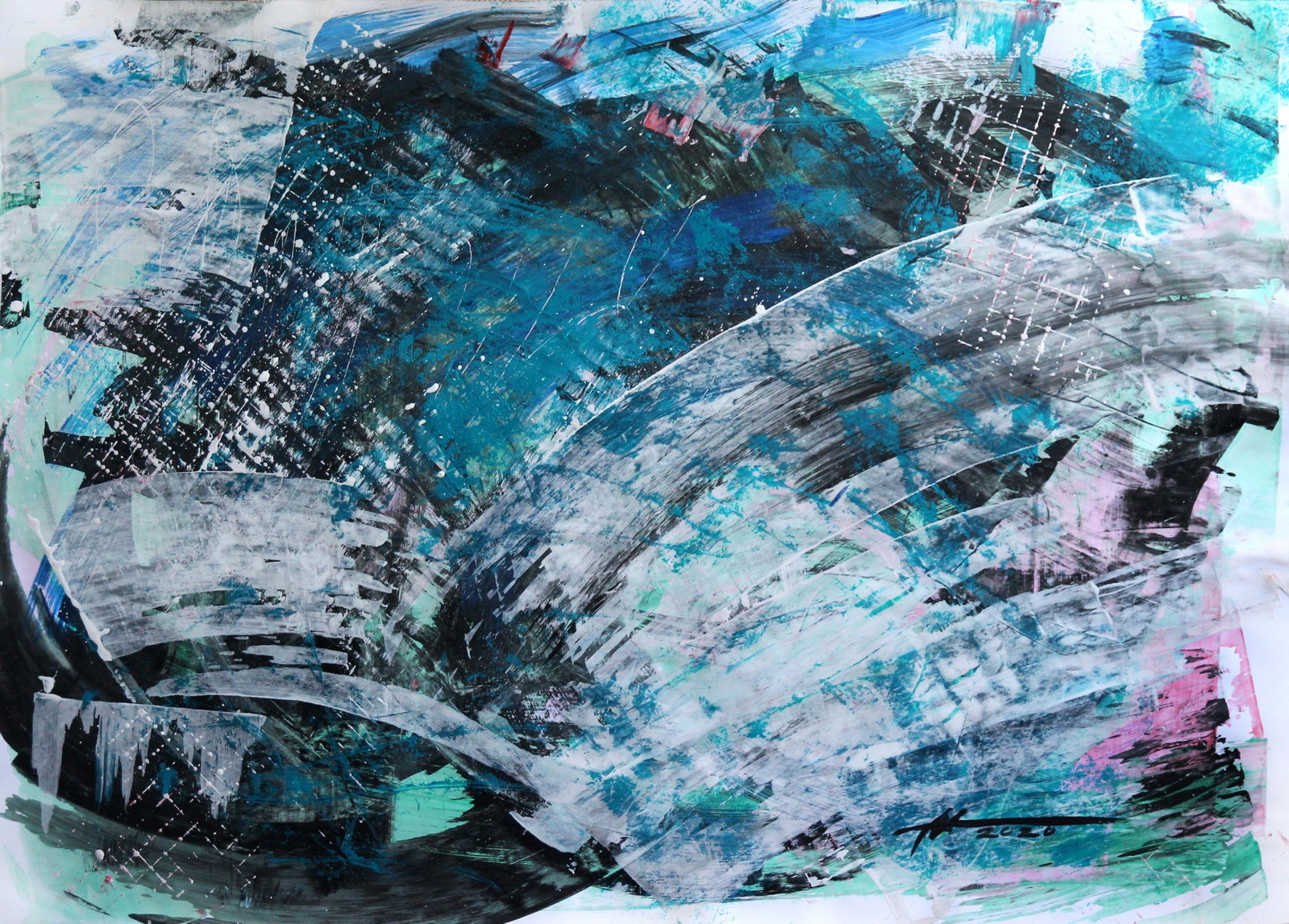 Acrylic painting Something cold in my soul Anatoliy Menkiv: Title: Acrylic painting Something cold in my soul Anatoliy Menkiv Description: 144MENK Painter: Anatoliy Menkiv Size: 84x60 cm/33.07x23.62 inches Components: acrylic, paper Original painting - Metaphy