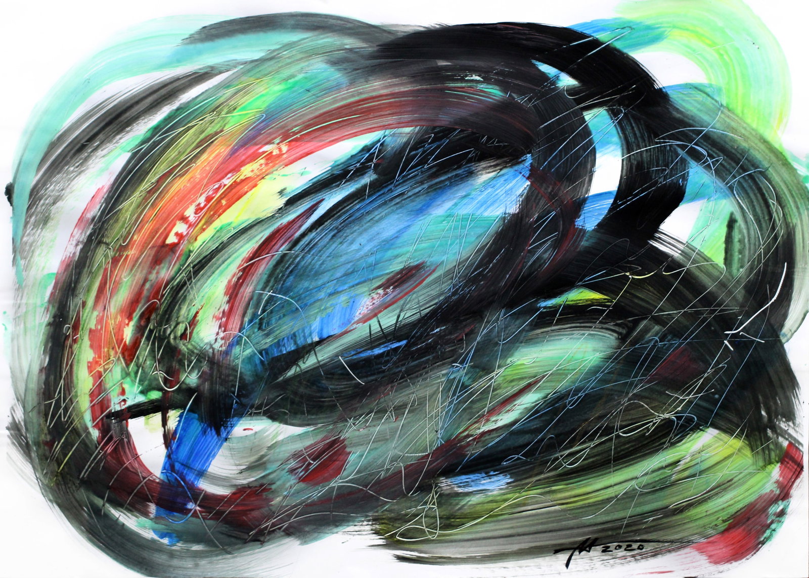 Acrylic painting Whirlwind of emotions Anatoliy Menkiv: Title: Acrylic painting Whirlwind of emotions Anatoliy Menkiv Description: 146MENK Painter: Anatoliy Menkiv Size: 84x60 cm/33.07x23.62 inches Components: acrylic, paper Original painting - Metaphysics