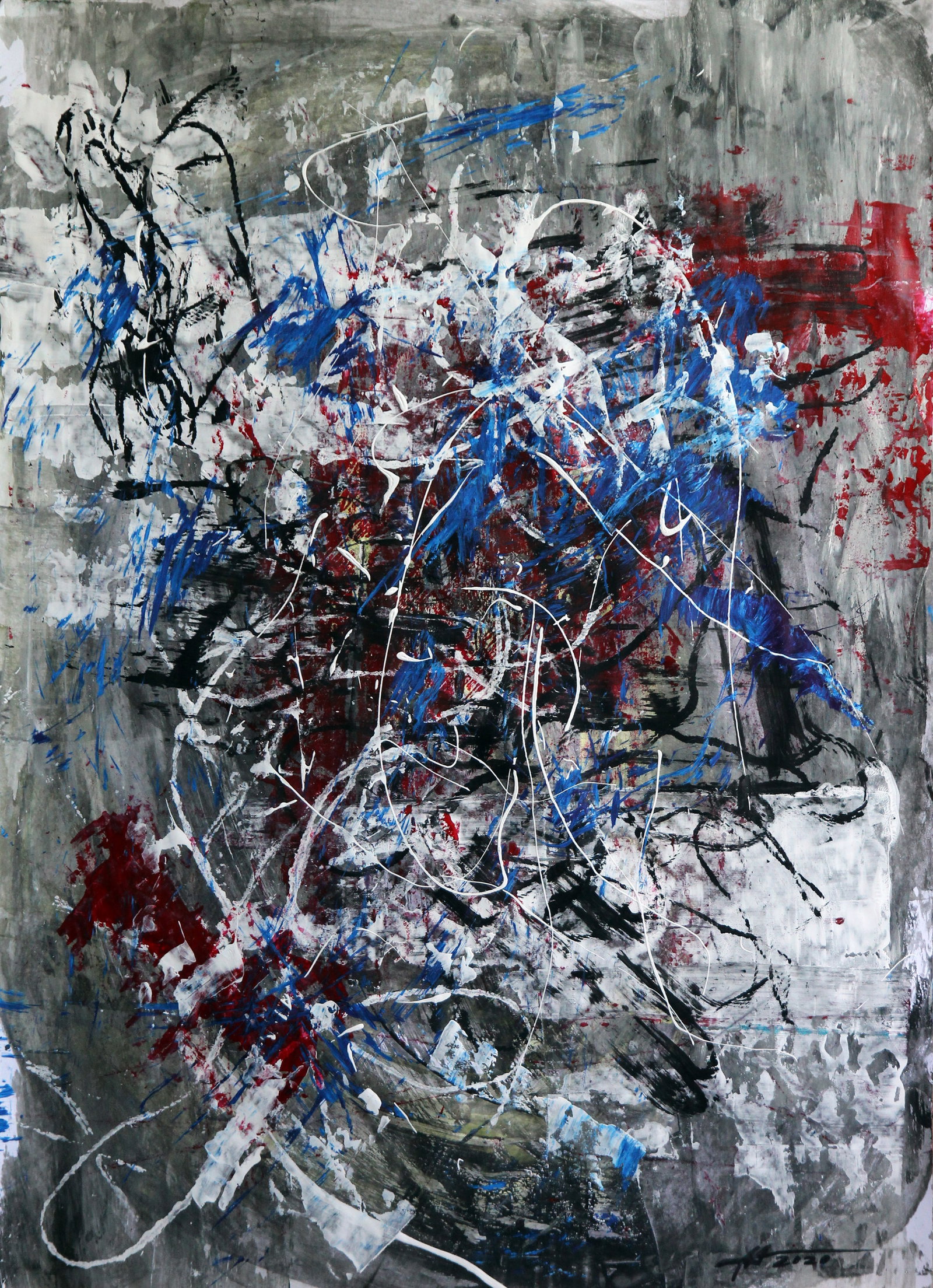 Acrylic painting Light is born in darkness Anatoliy Menkiv: Title: Acrylic painting Light is born in darkness Anatoliy Menkiv Description: 147MENK Painter: Anatoliy Menkiv Size: 60x84 cm/23.62x33.07 inches Components: acrylic, paper Original painting -