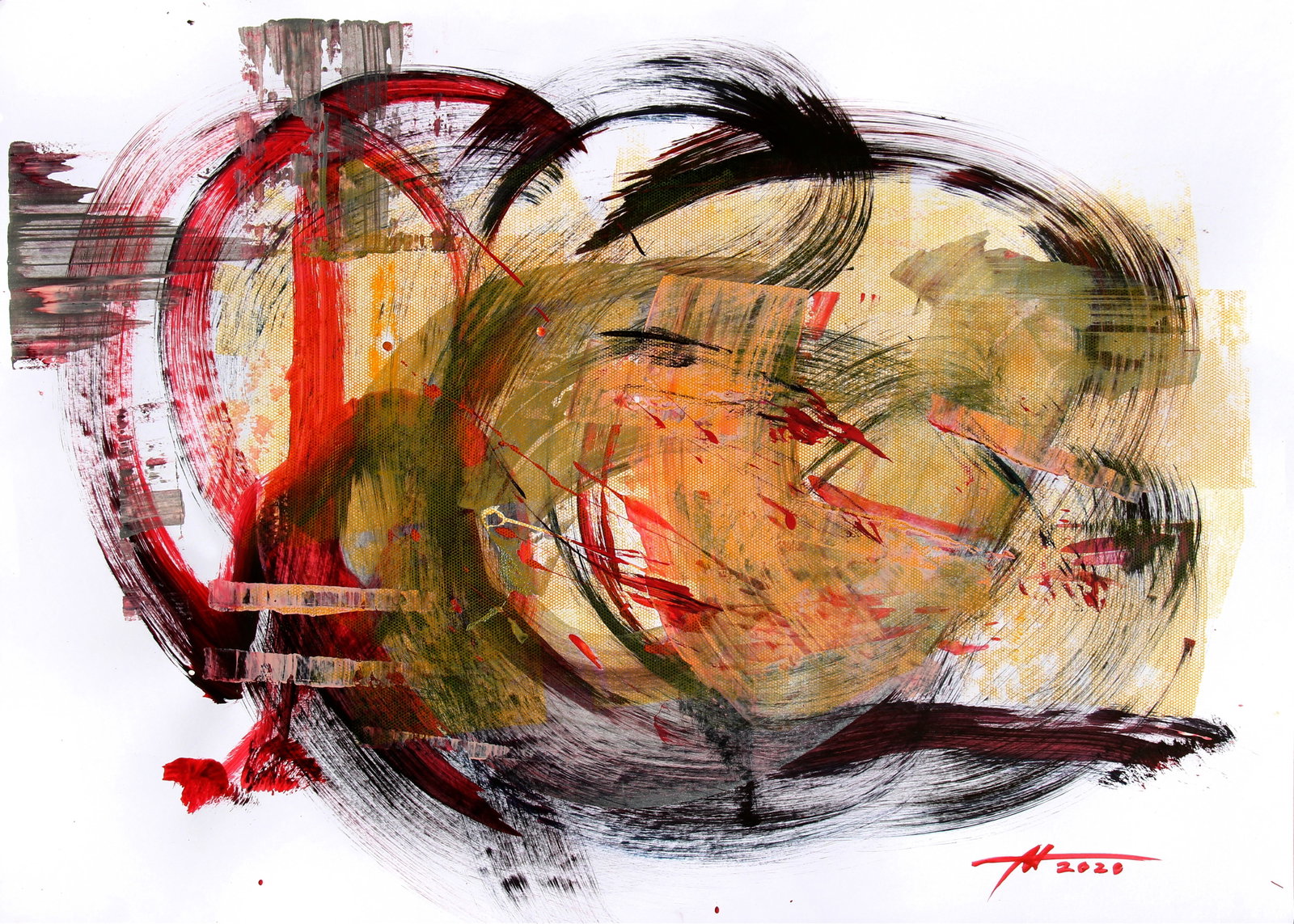 Acrylic painting Emotional condition Anatoliy Menkiv: Title: Acrylic painting Emotional condition Anatoliy Menkiv Description: 149MENK Painter: Anatoliy Menkiv Size: 84x60 cm/33.07x23.62 inches Components: acrylic, paper Original painting - Metaphysics