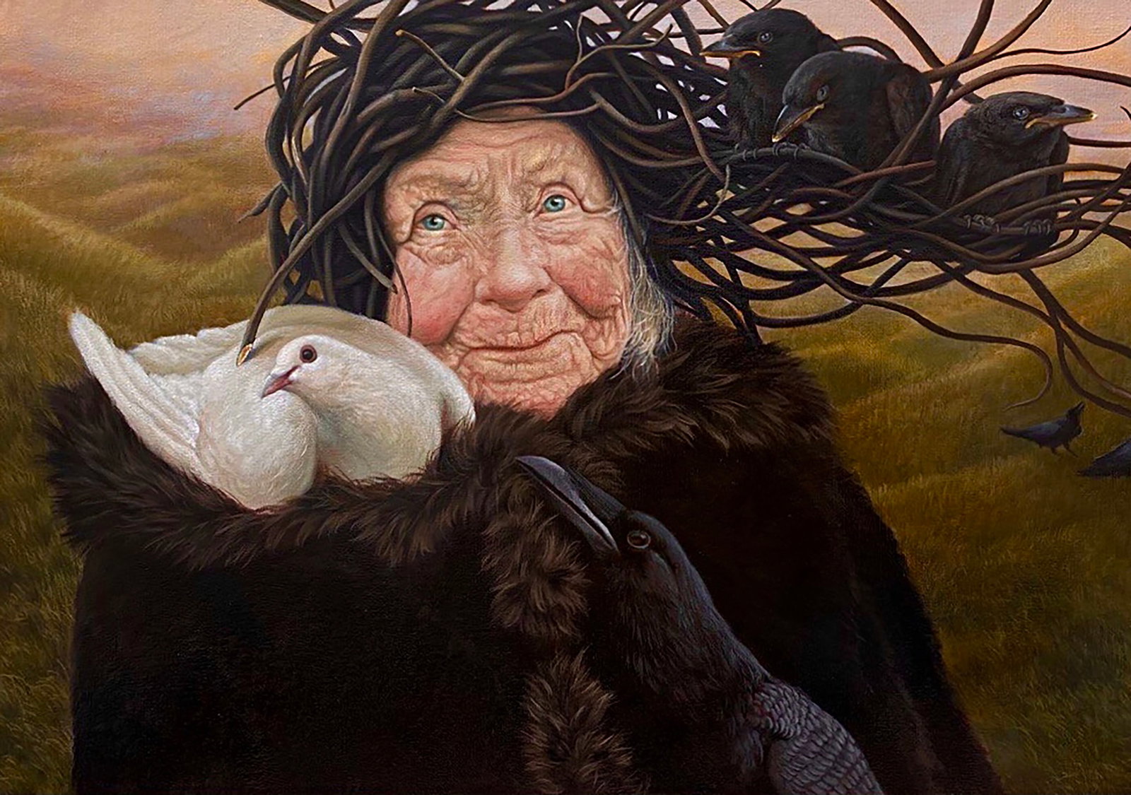 Oil painting Thoughts Crows Kateryna Bukuros - 4