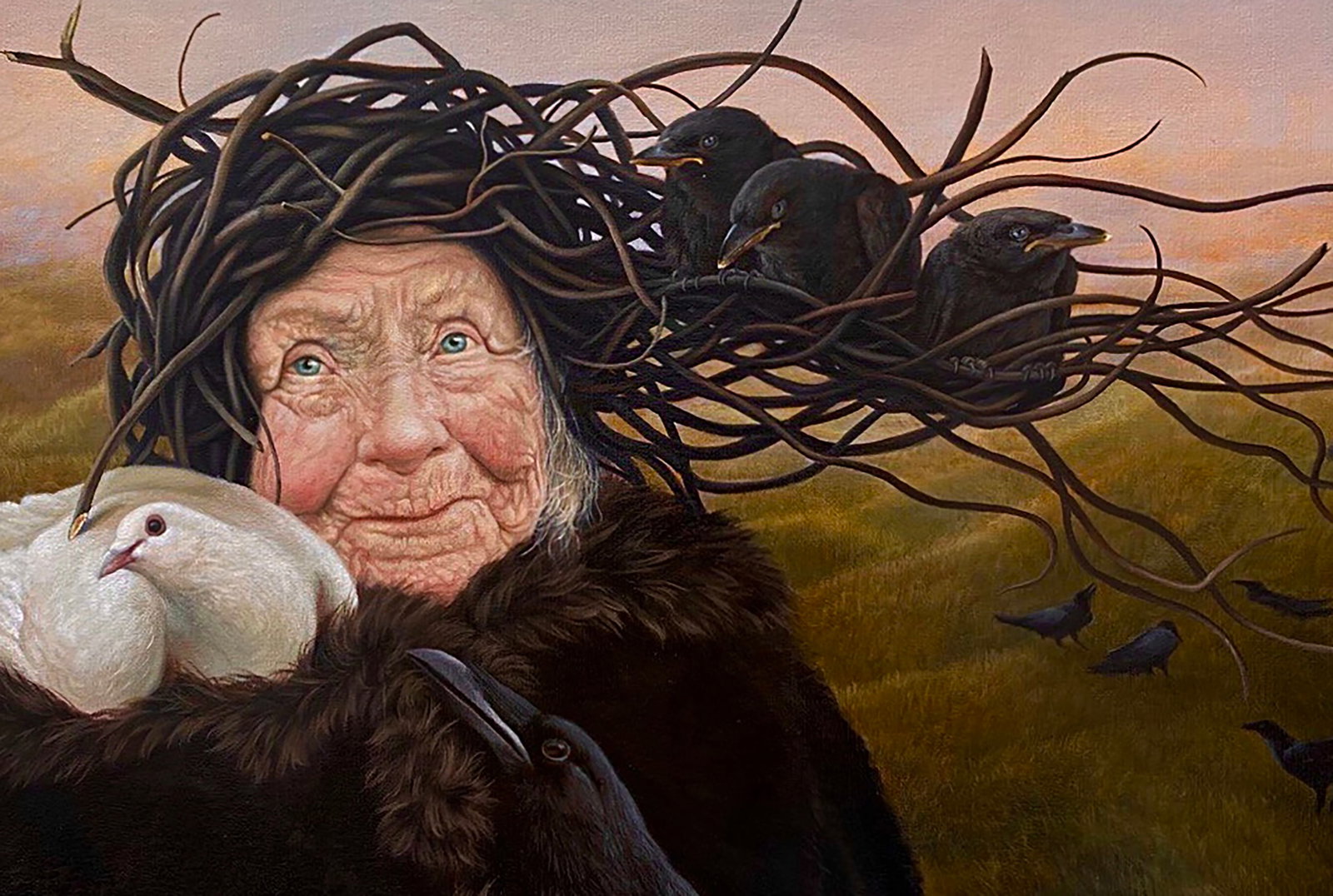 Oil painting Thoughts Crows Kateryna Bukuros - 6