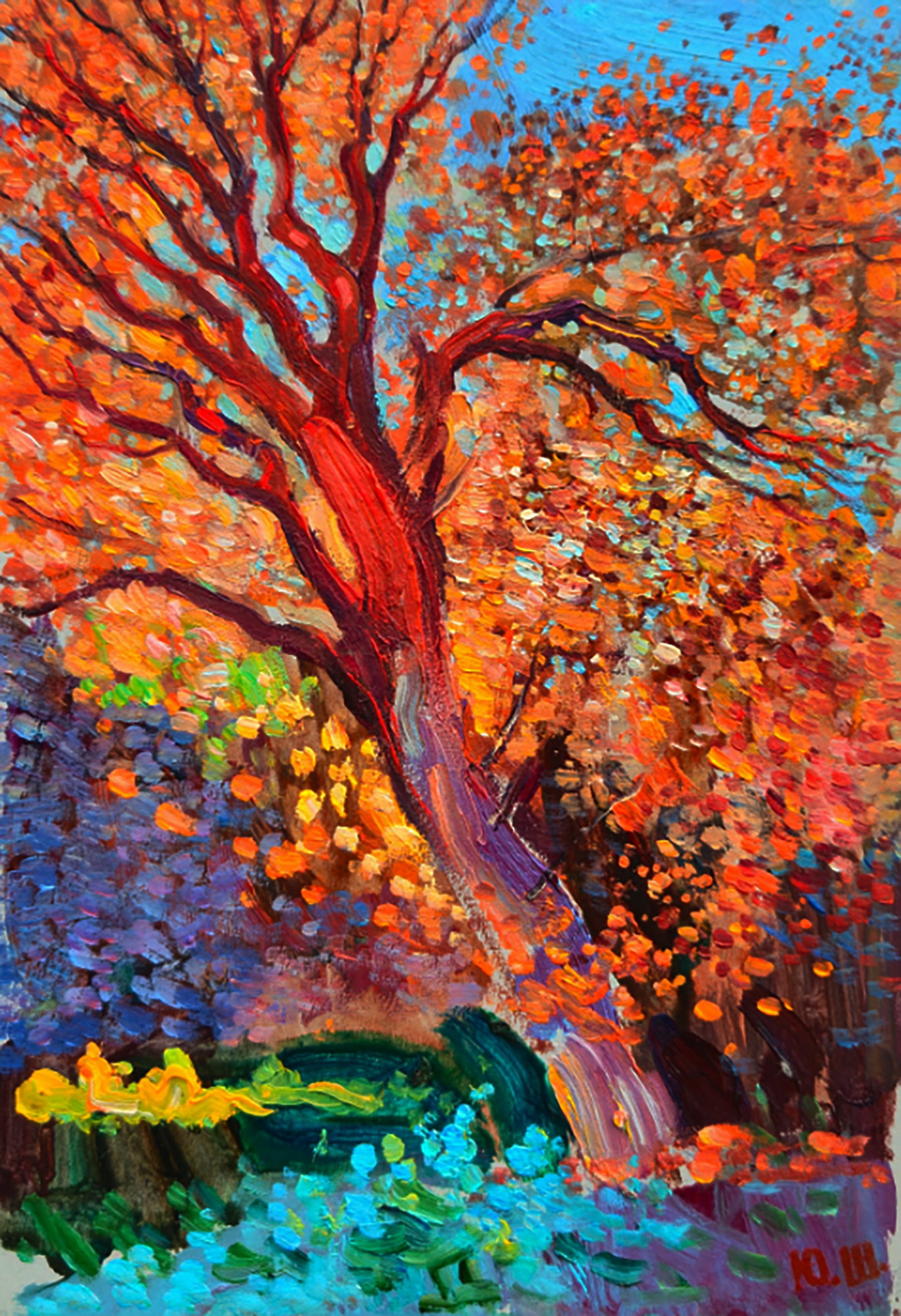 Oil painting Autumn day in the Forest Yuri Shkrob: Title: Oil painting Autumn day in the Forest Yuri Shkrob Description: 25SHKR Painter: Yuri Shkrob Size: 18x13 cm/7.08x5.11 inches Components: oil, cardboard Original painting CONDITION: excellent