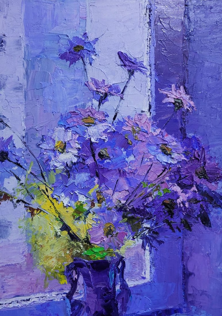 Oil painting Daisies On The Windowsill Boris Serdyuk - 5