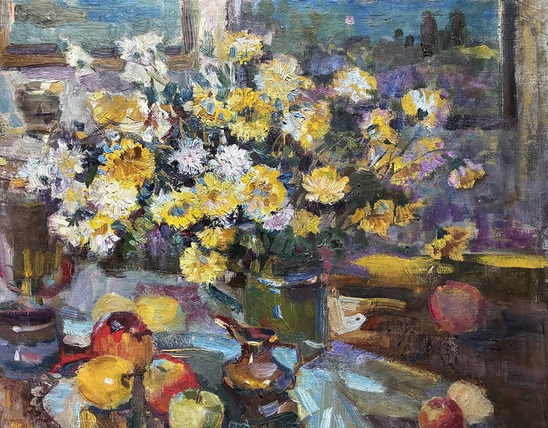 Oil painting Autumn Bouquet of Picked Flowers Ivan Kovalenko - 3