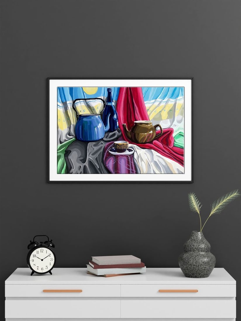 Acrylic painting Tea Table Unknown artist - 3