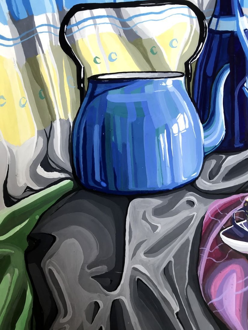 Acrylic painting Tea Table Unknown artist - 5