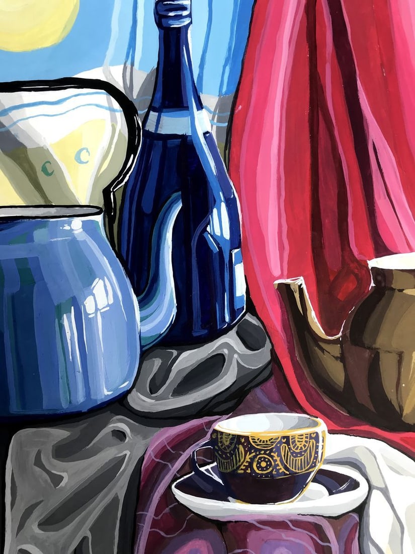 Acrylic painting Tea Table Unknown artist - 6