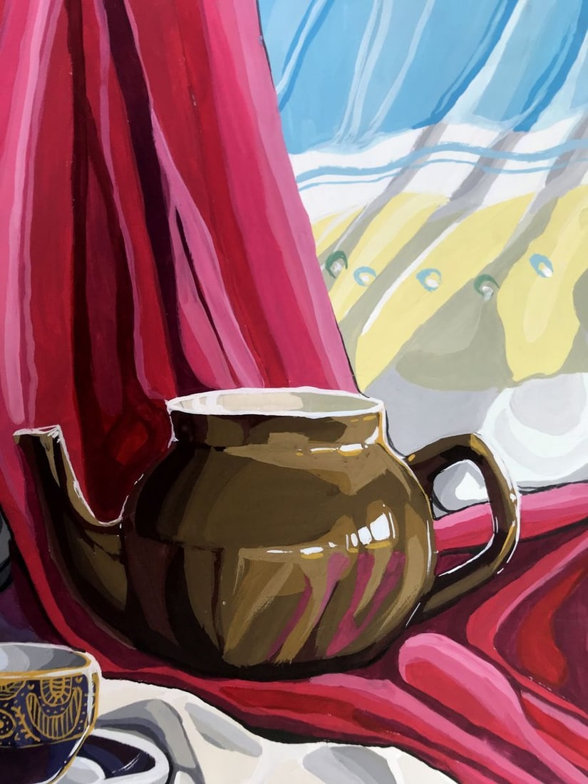Acrylic painting Tea Table Unknown artist - 8