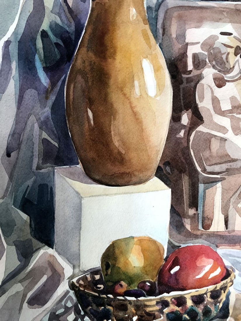 Watercolor painting Fruit on the table Unknown artist - 6