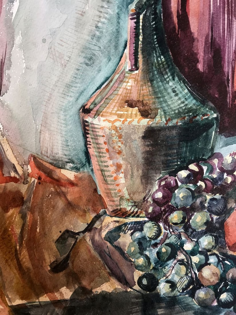 Watercolor painting Fruit on the table Unknown artist - 5