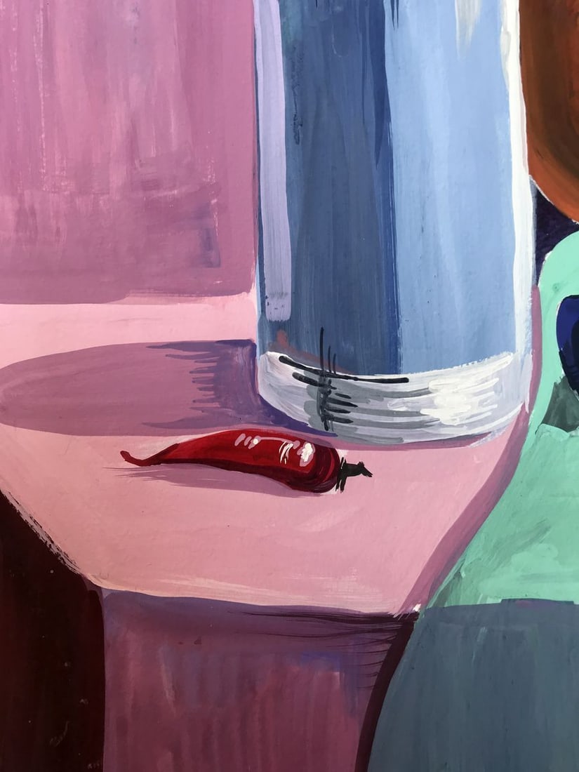 Gouache painting Tea Parties Unknown artist - 5