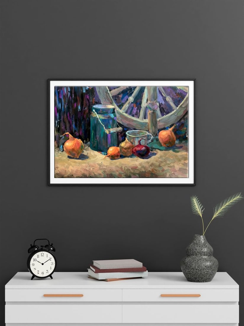 Gouache painting Rustic still life Unknown artist - 3