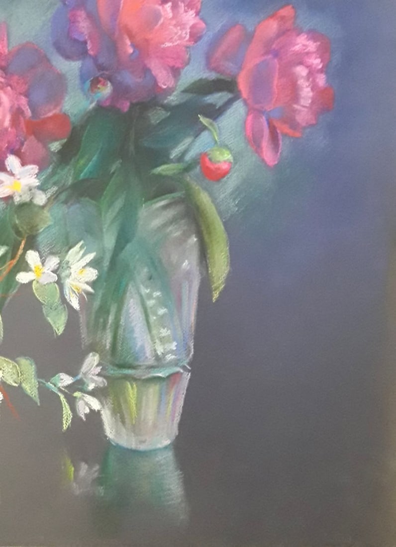 Pastel painting Peonies and jasmine Serdyuk Boris Petrovich - 6