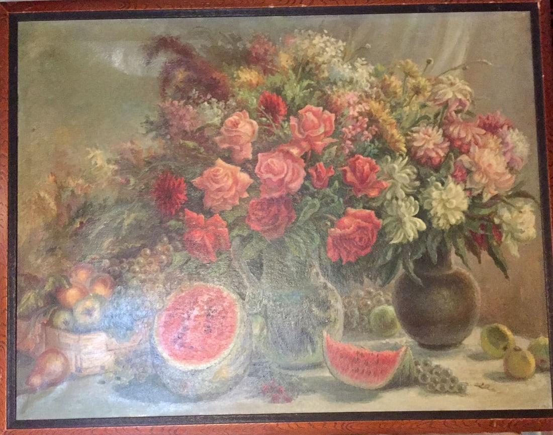 Oil painting Laid table: Title: Oil painting Laid table Description: NoGS 92