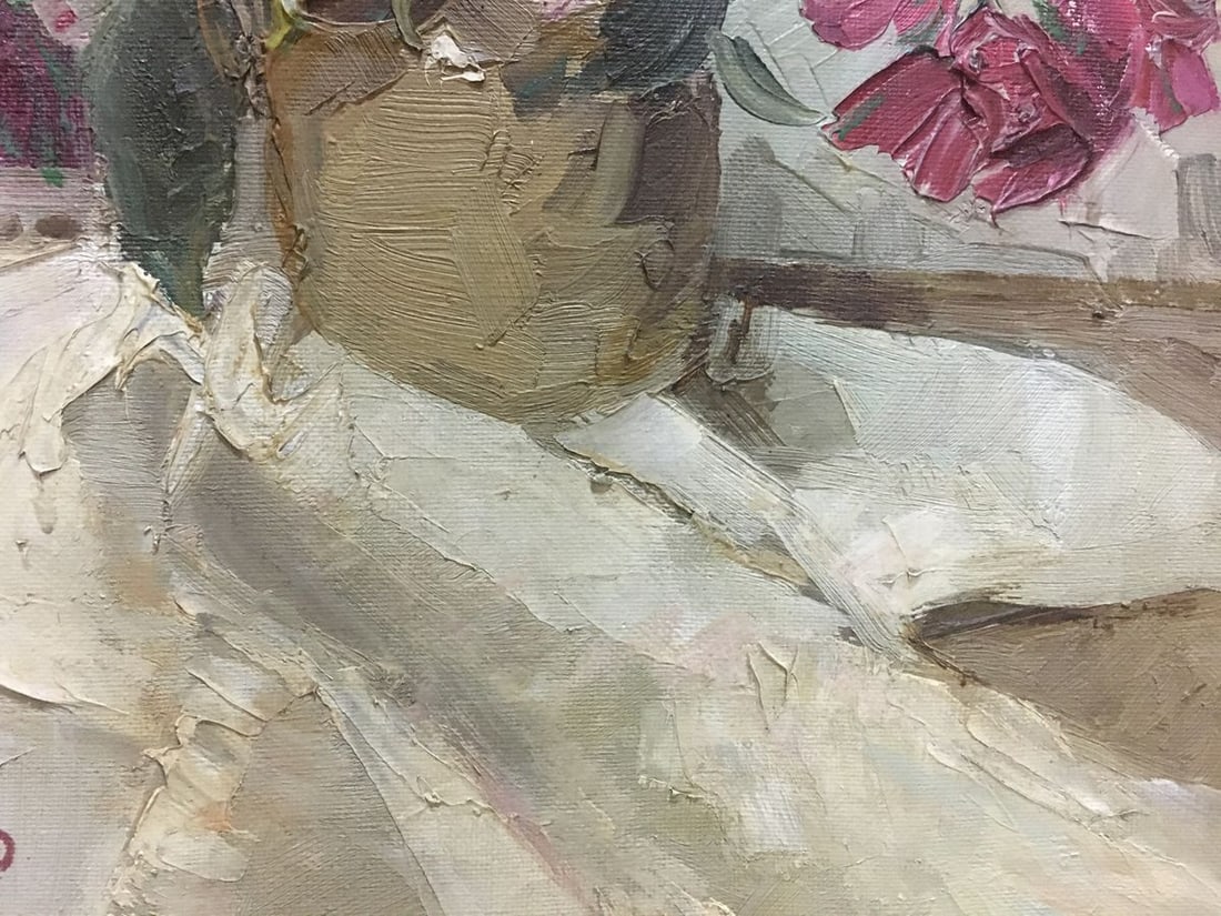 Oil painting Peter Kuzmich Stolyarenko Flowers - 8