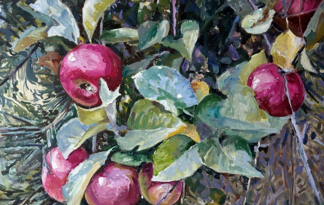 Oil painting September forest paradise apples Varvarov Anatoly Viktorovich - 5